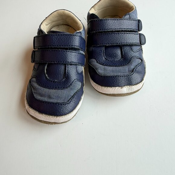 3/$15 | Baby Walking Shoes 12-18M Size 5 Robeez Mixed Blue Leathers and Tan - Picture 3 of 11